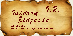 Isidora Riđošić vizit kartica